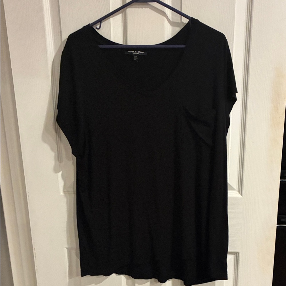 Cable & Gauge Classic Black Short Sleeve Top